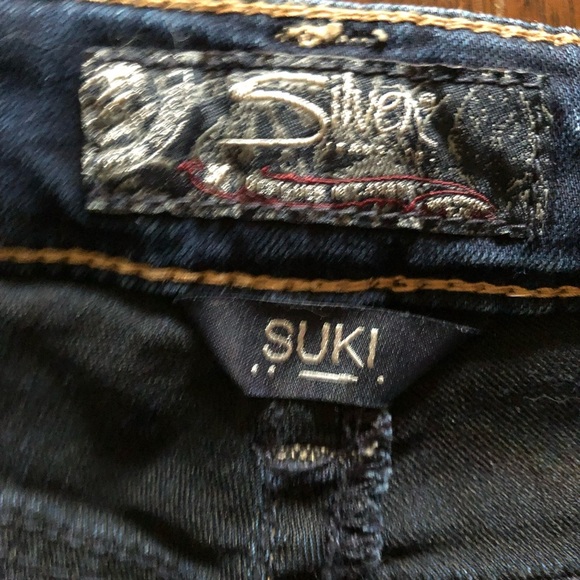 Silver Jeans RARE Suki High Slim Denim Size 33 Leather Detailing NWOT - Picture 15 of 16